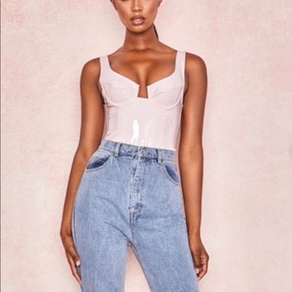 House of CB Kezia patent Vinyl bodysuit Small BNWT - Picture 1 of 7